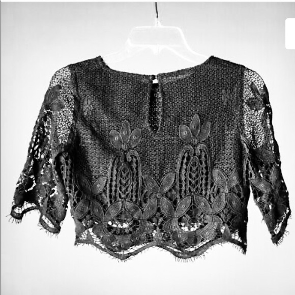 NWOT! Miguelina BLACK Crochet Lou Top, Size M - Picture 4 of 9